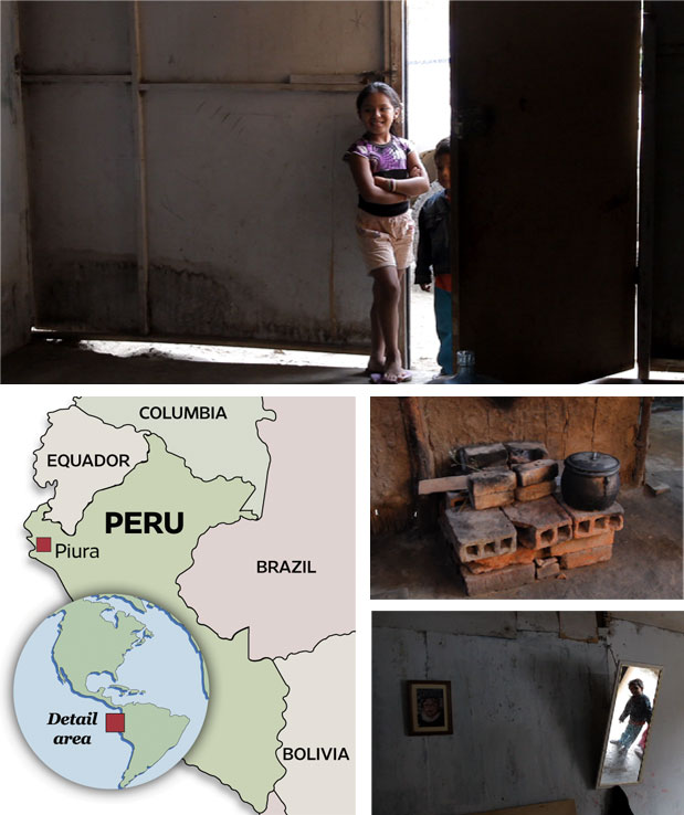 Children peak through the door to see what the missionaries are unpacking.