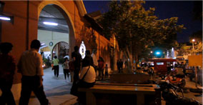 The Parish of Santisimo Sacramento is always bustling. A steady stream of parishioners can be seen kneeling in pray most every hour of the day. Bottom, is a motor taxi, one of the more common forms of transportation.